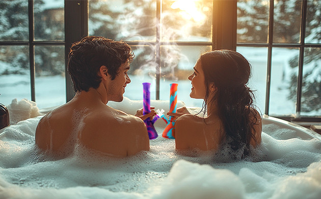 take a bubble bath together 