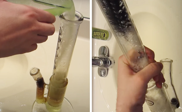 how to clean a bong or pipe with household items