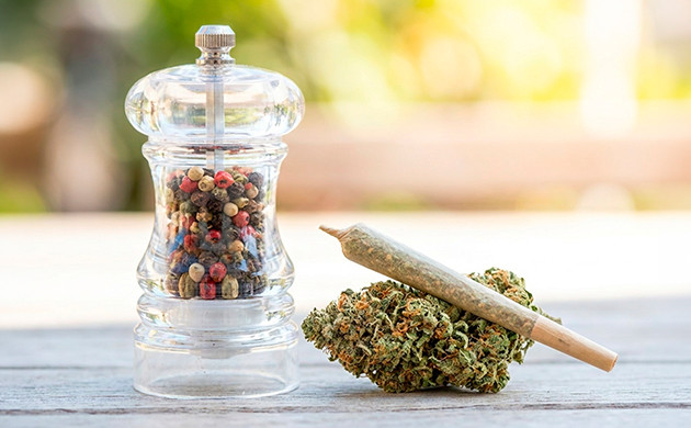 El mortero es tradicionalmente usado para triturar hierbas molinillo para marihuana
