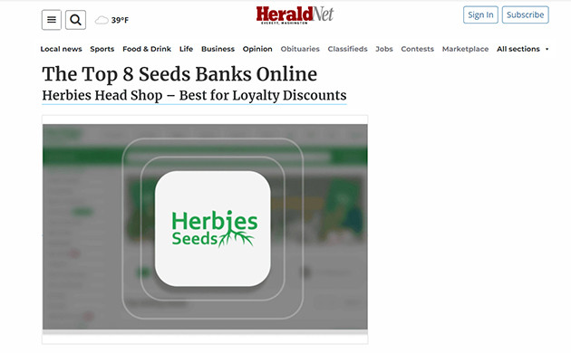 Herbies seeds was featured in high times magazine