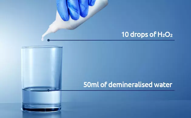 prepare solution of hydrogen peroxide germinating seeds