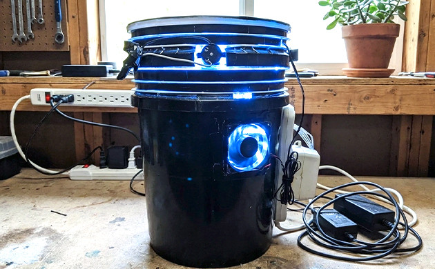 Step nine assemble led space bucket