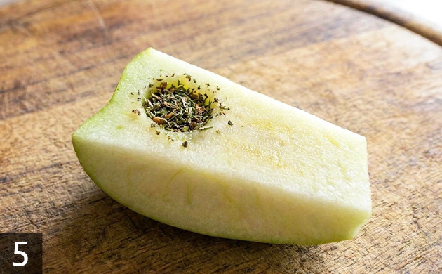 smoking weed out of an apple