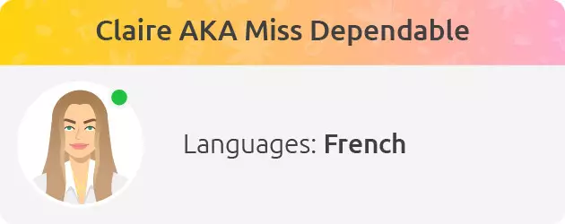 Claire: consultant and quality manager in French