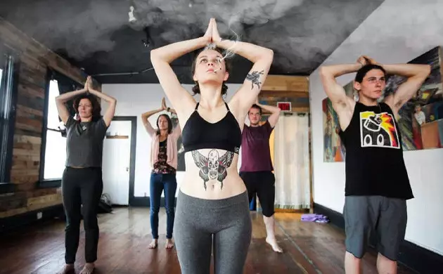 yoga while high
